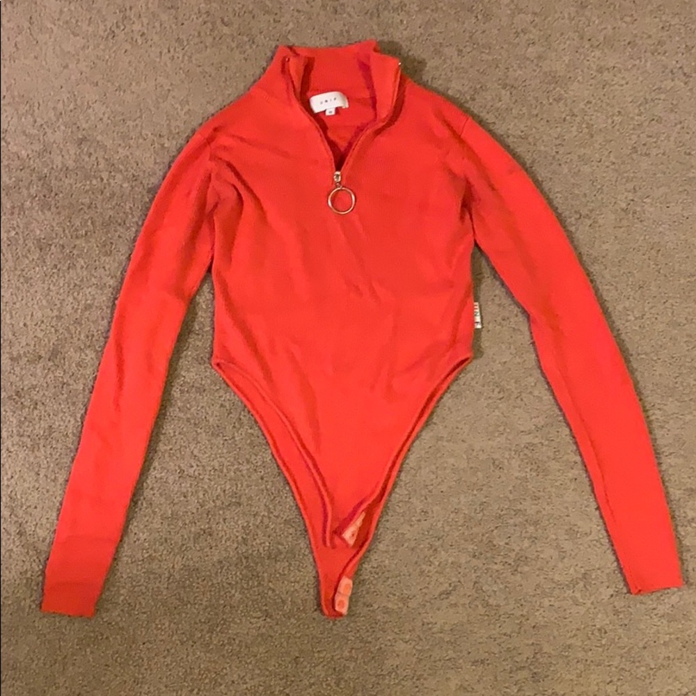 UNIF Long Sleeve Orange Bodysuit Sweater
